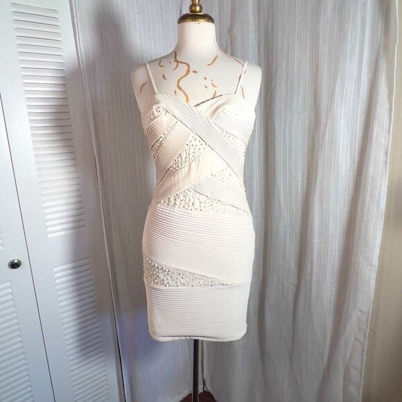 Lucy Paris | Women’s | Dresses | M | Sequin Cream Short Evening Dress - Picture 1 of 5